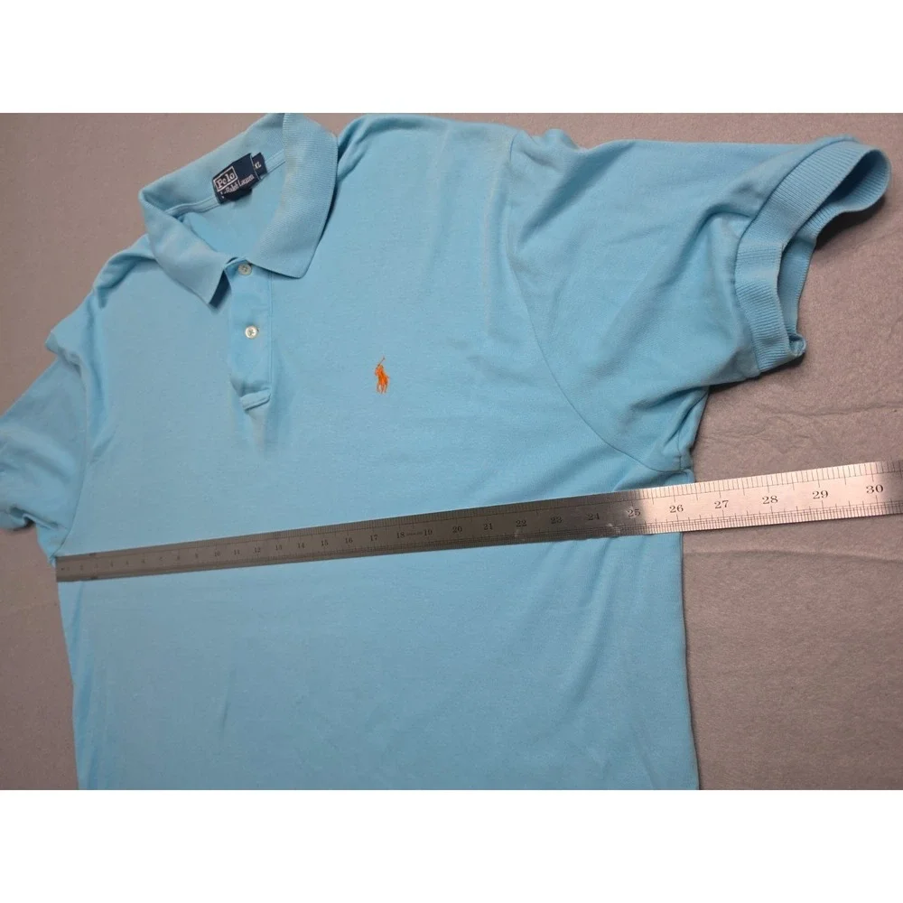 Polo Ralph Lauren Polo Shirt Men's XL Blue 100% Cotton High Low Hem Golf Outdoor